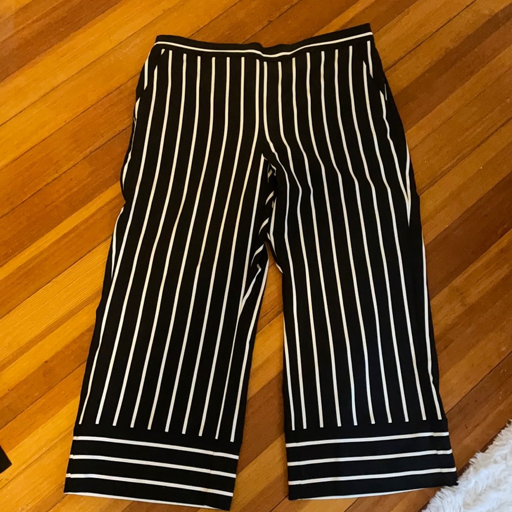 Black and White stripe work pants